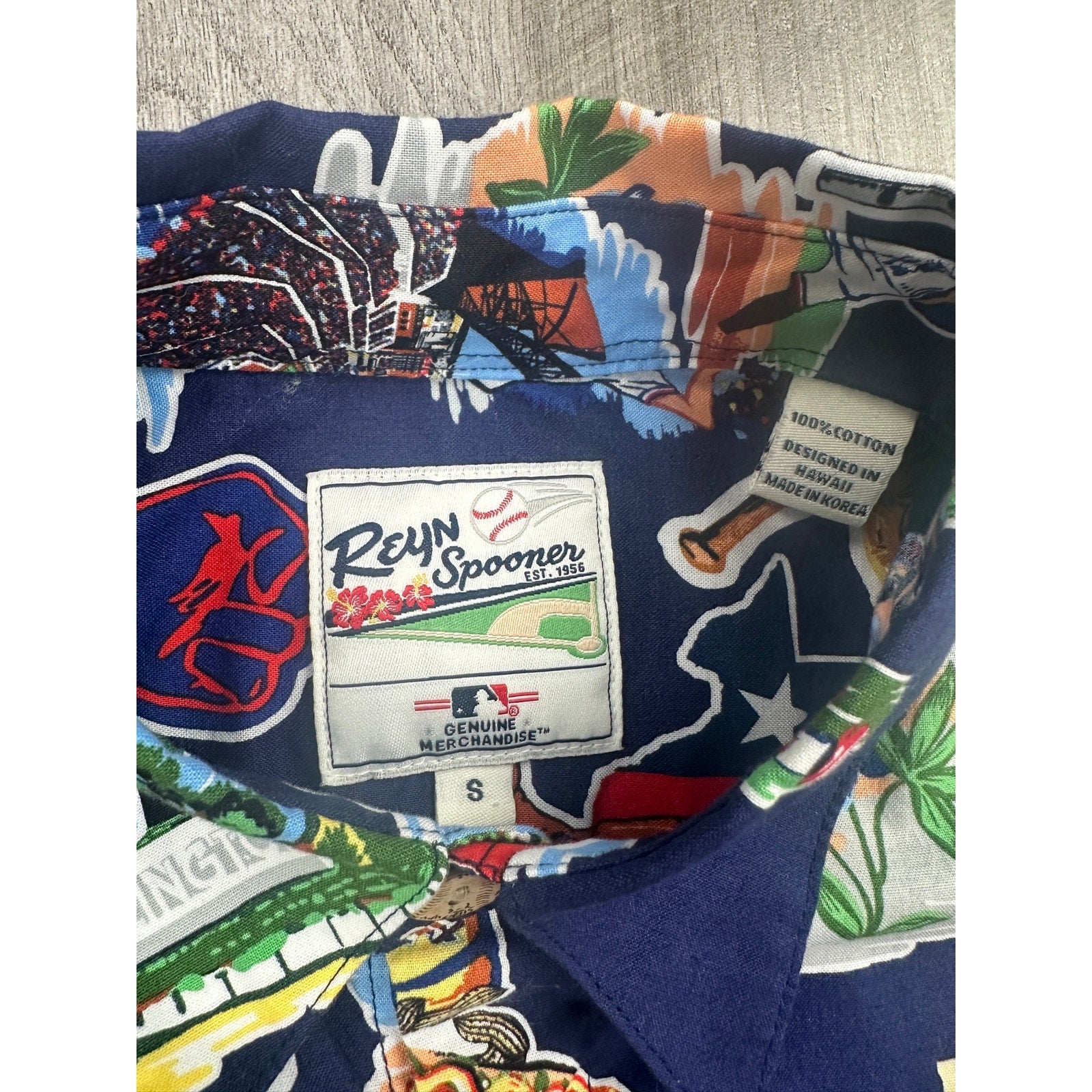 Reyn Spooner MLB Texas Rangers All Star Game 2024 Hawaiian Short Sleeve Shirt in Navy — Size Small // Preowned