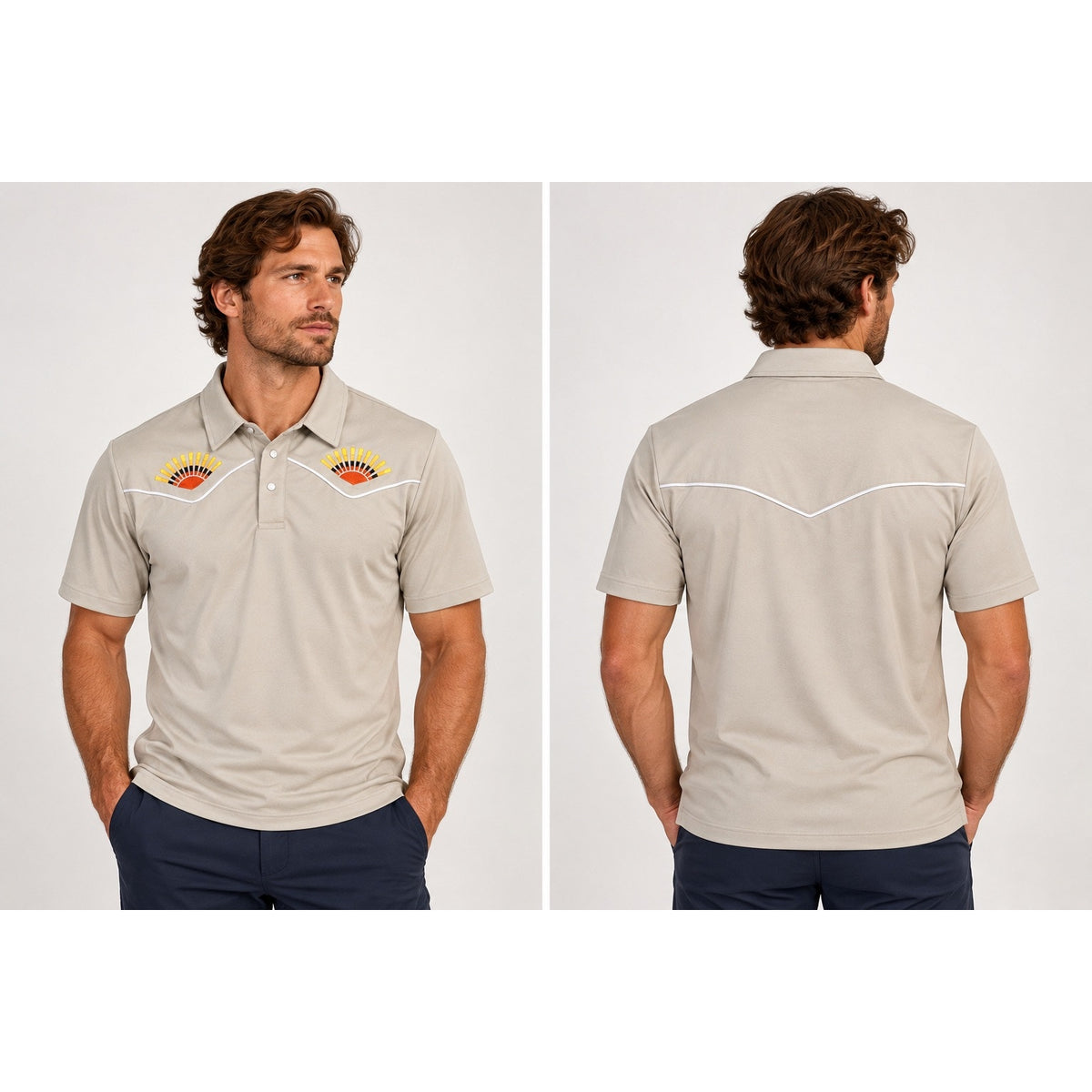 Devereux Golf High Noon Western Performance Pearl Snap Polo — Size Small