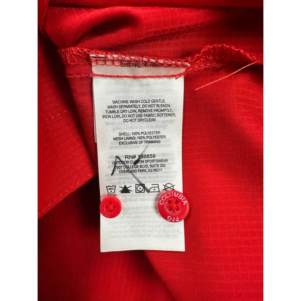 Columbia Texas Rangers Tamiami Omni-Shade PFG Vented Button Down in Red — Size L // Preowned