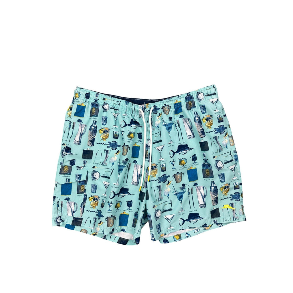 Tommy Bahama Aloha Cocktail Bar Swim Trunks in Mint Green — Size 2XL // Preowned