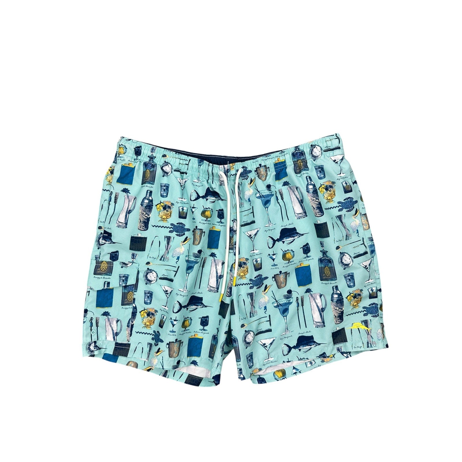 Tommy Bahama Aloha Cocktail Bar Swim Trunks in Mint Green — Size 2XL // Preowned