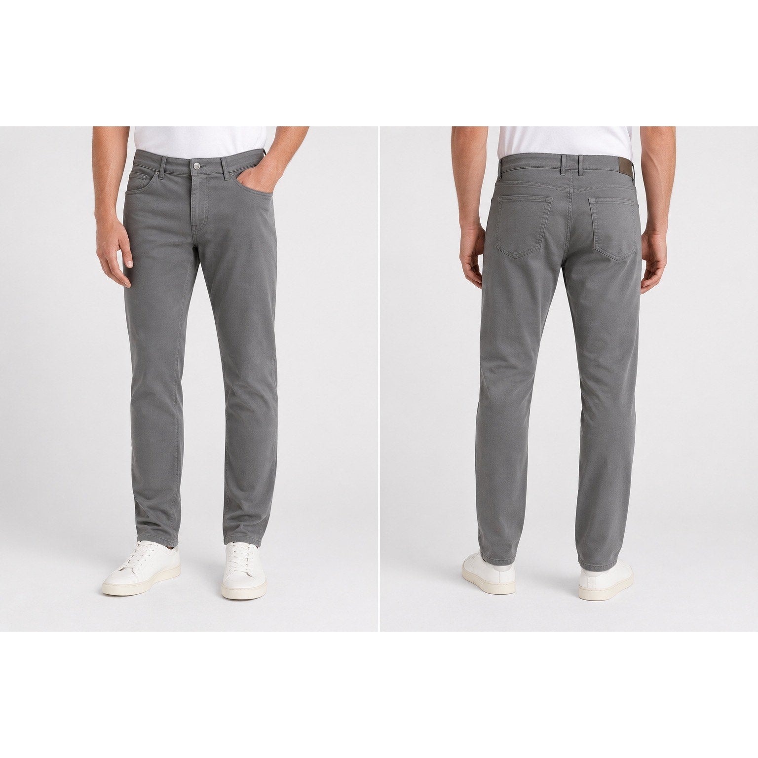 Peter Millar Signature Sateen Classic Fit 5 Pocket Pants in Gray — Size 44x30 // Preowned