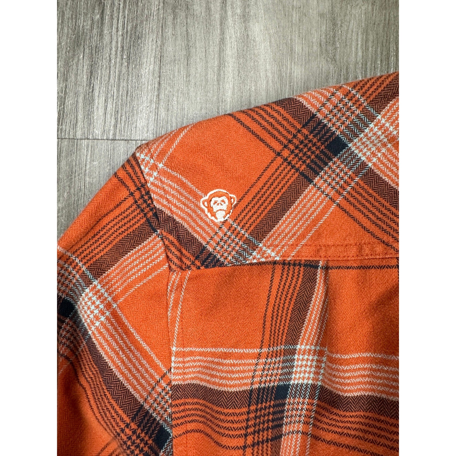 Howler Bros Harker Flannel Plaid Long Sleeve Shirt in Burnt Orange, Black, Gray — Size XL // Preowned