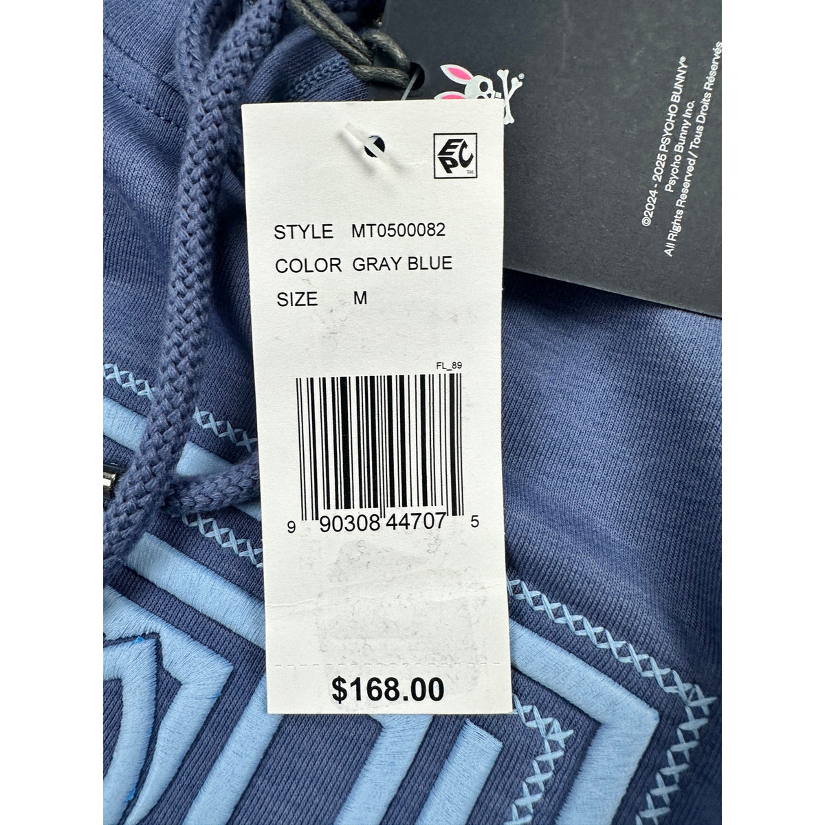 Psycho Bunny Gio Embroidered Pullover Hoodie — Size Medium
