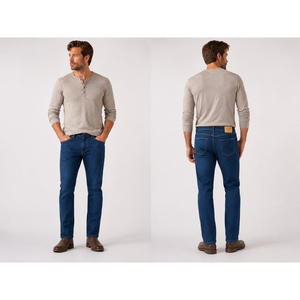 Seven7 Slim Straight Stretch Jean in Dark Rinse — Size 38x32