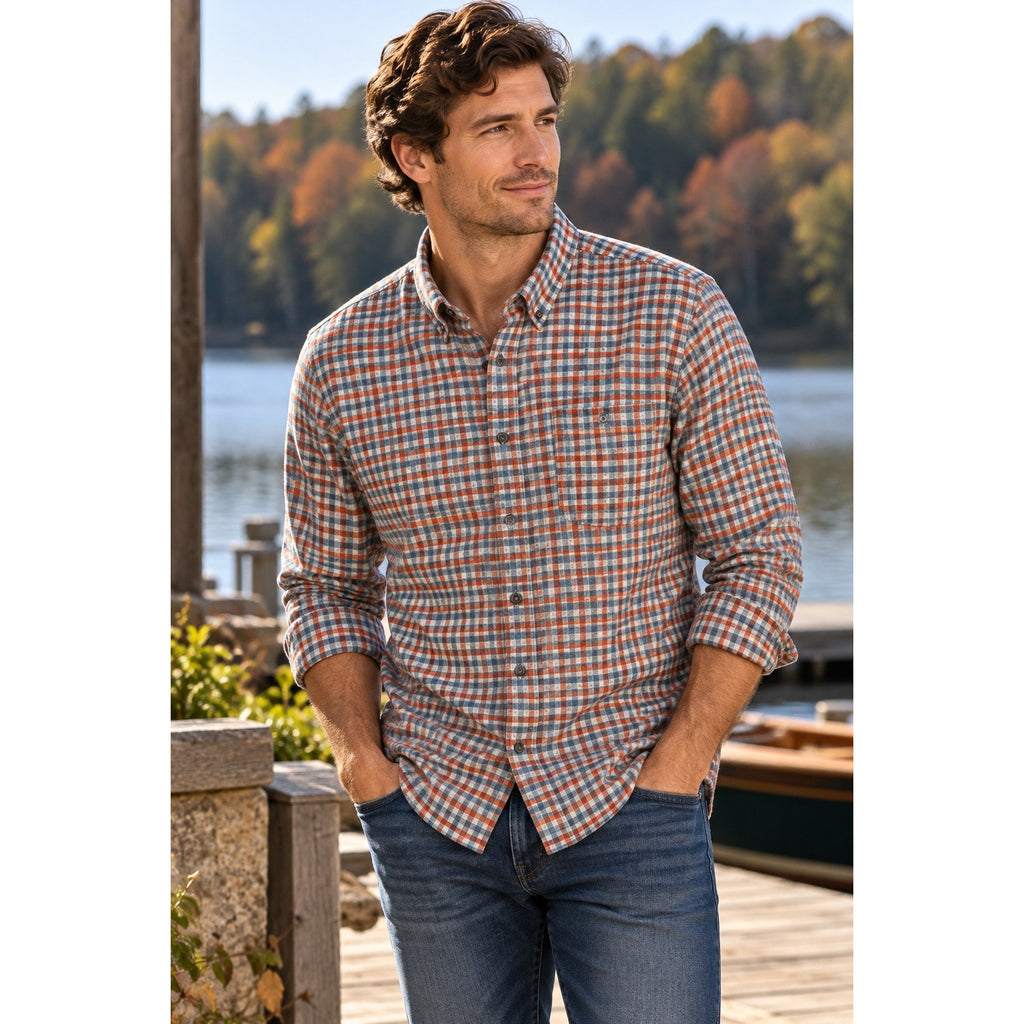 Johnnie-O Dickens Check Long Sleeve Flannel Sport Shirt — Size XL // Preowned