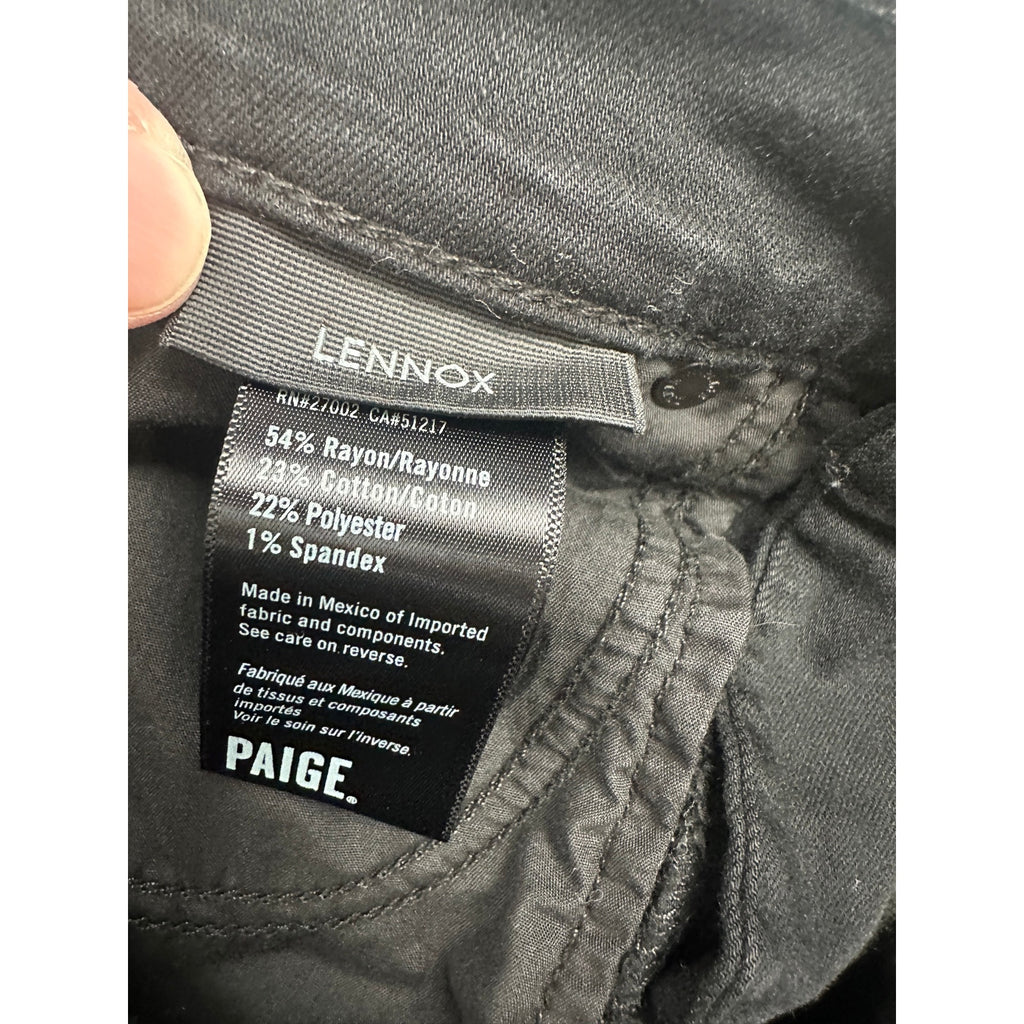 Paige Transcend Lennox Slim Stretch Jeans in Black Shadow — Size 30 // Preowned