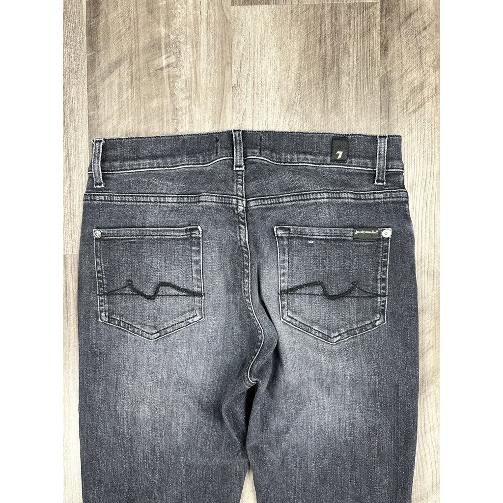 7 For All Mankind Skinny Stretch Jeans in Washed Black — Size 29 // Preowned