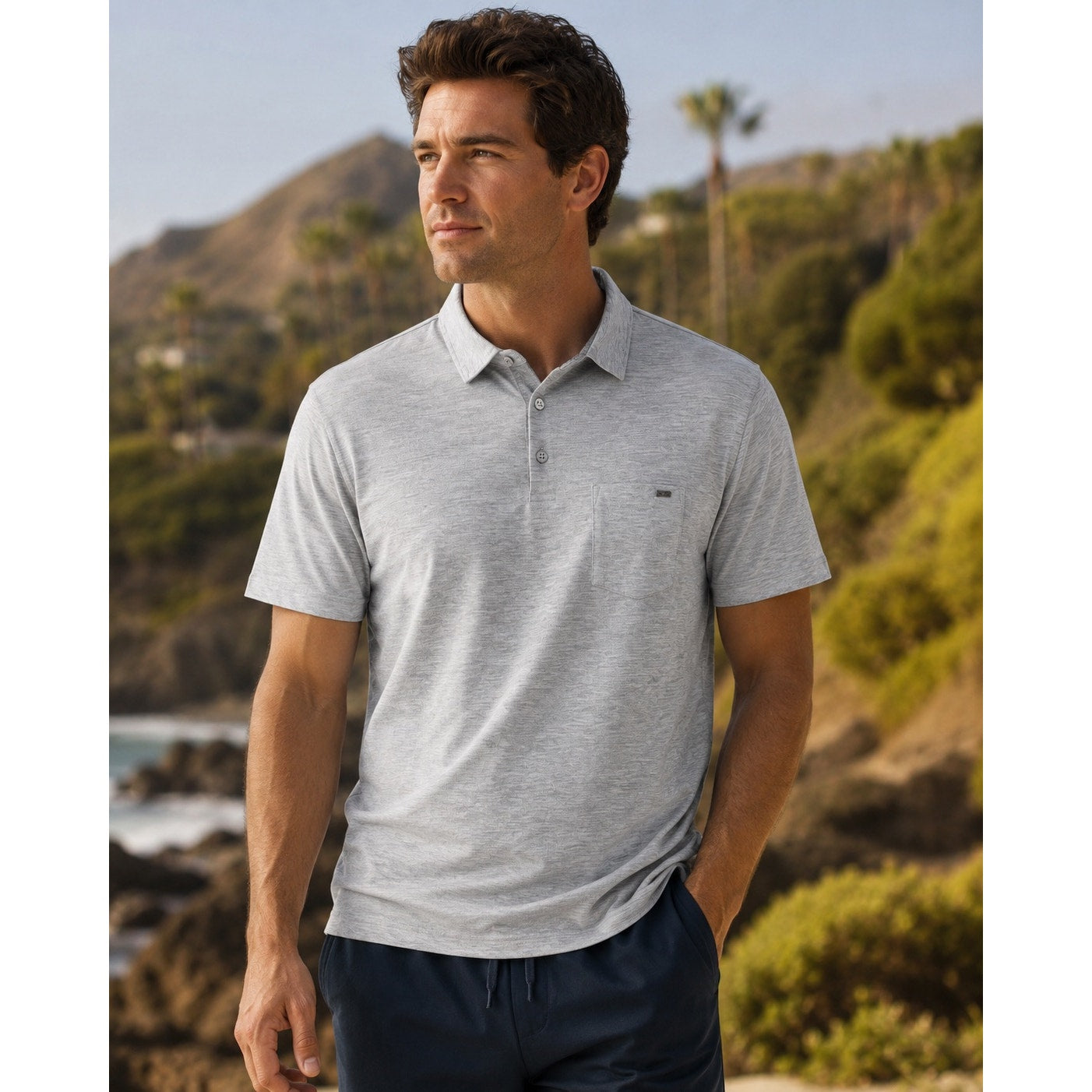 Vuori Ace Performance Polo in Light Gray — Size XL // Preowned