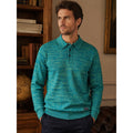 Scotch & Soda Uneven Marl Long Sleeve Sweater Polo in Ink Blue — Size XL