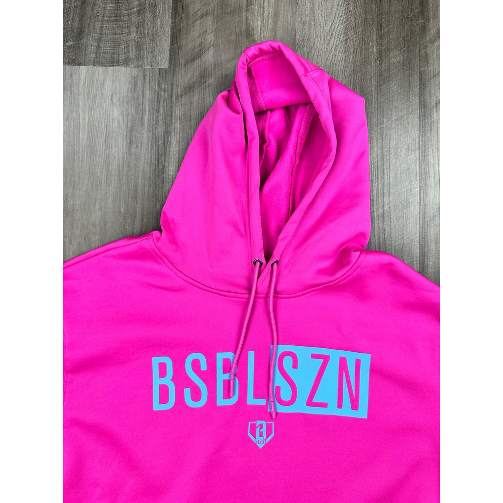Baseball Lifestyle 101 BSBL-SVN Short Sleeve V2 Hoodie in Cotton Candy Pink — Size Large