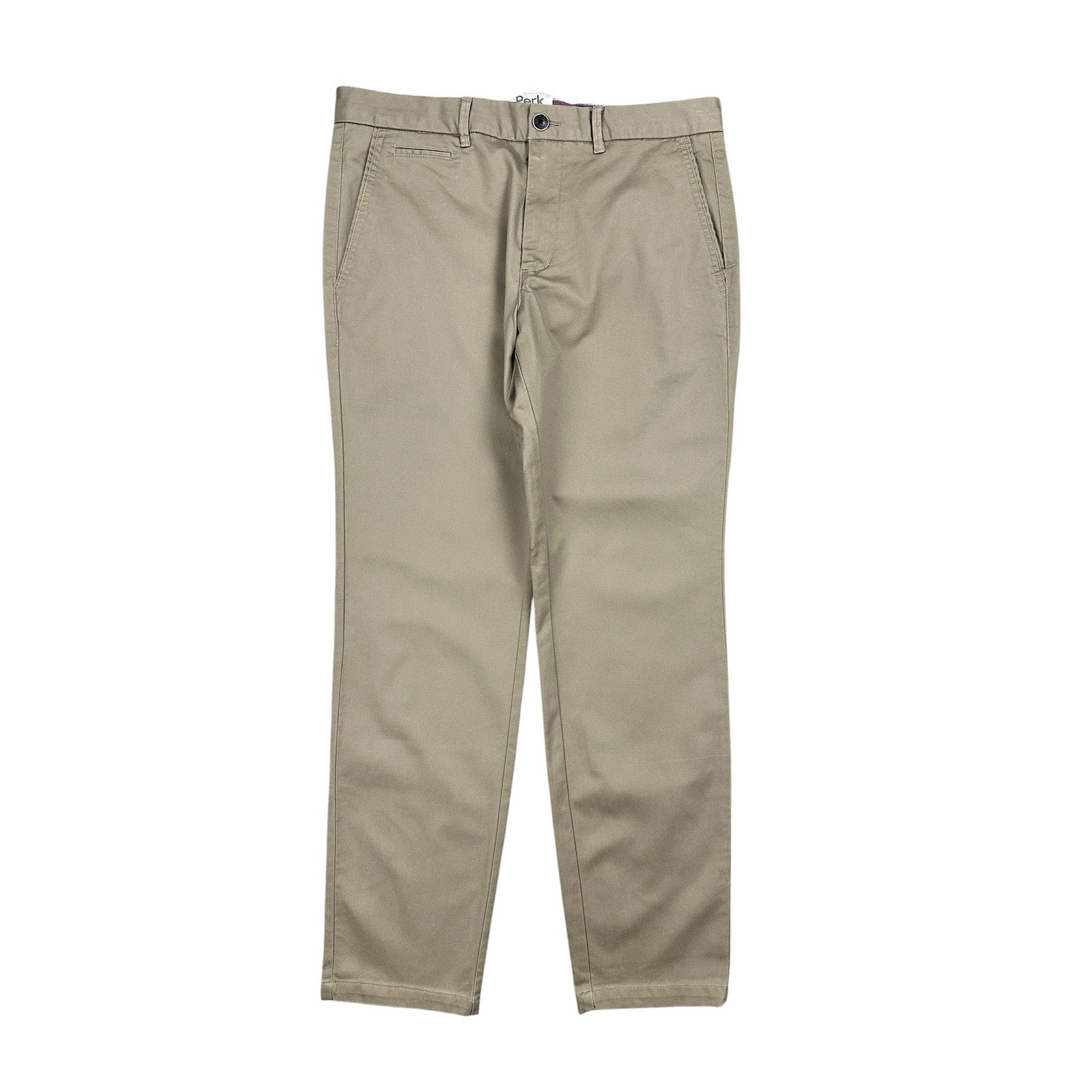 Perk Feel Good Slim Fit Stretch Chinos in Dark Khaki — Size 33x30 // Preowned