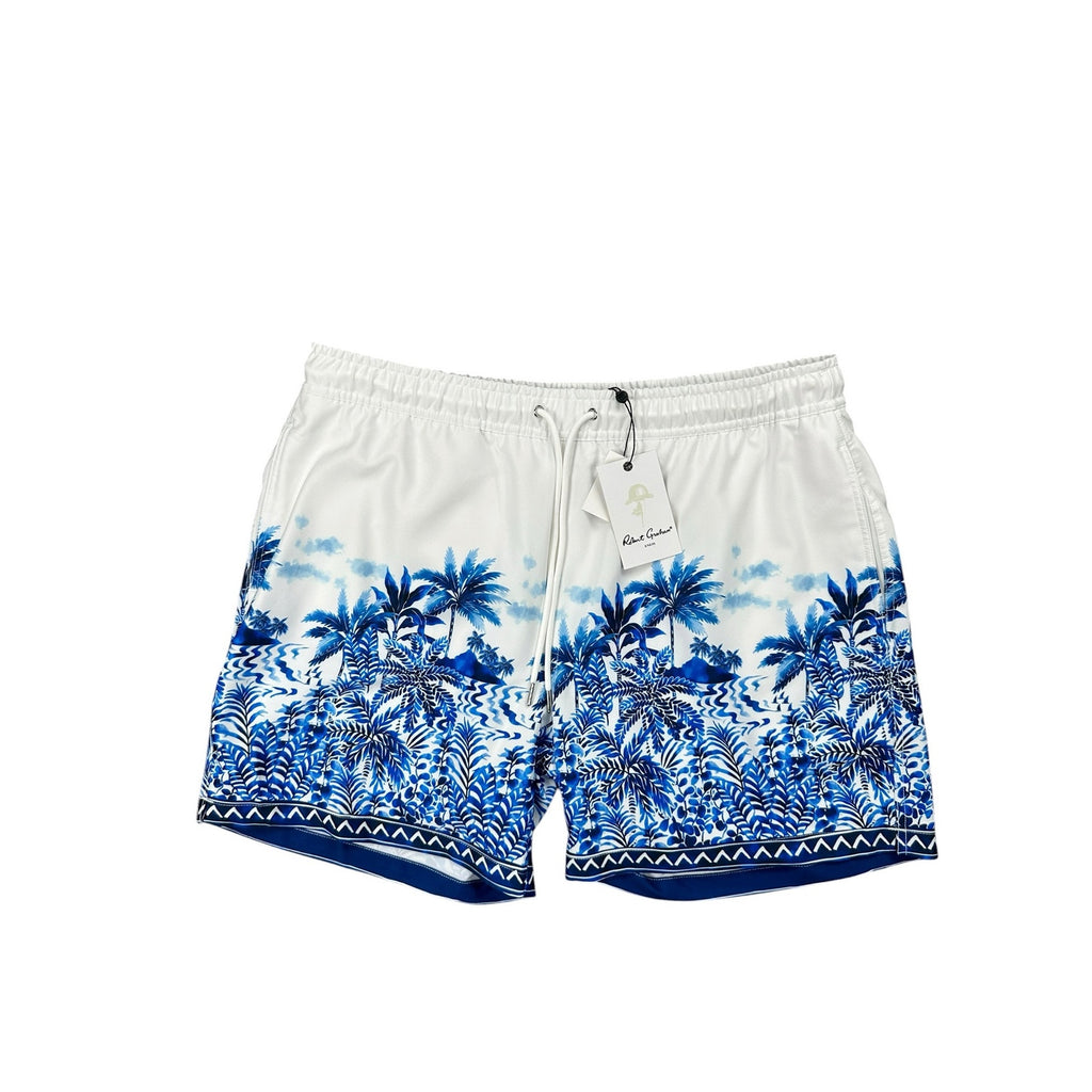Robert Graham Tropical Palms Swim Trunks Riviera — Size Large