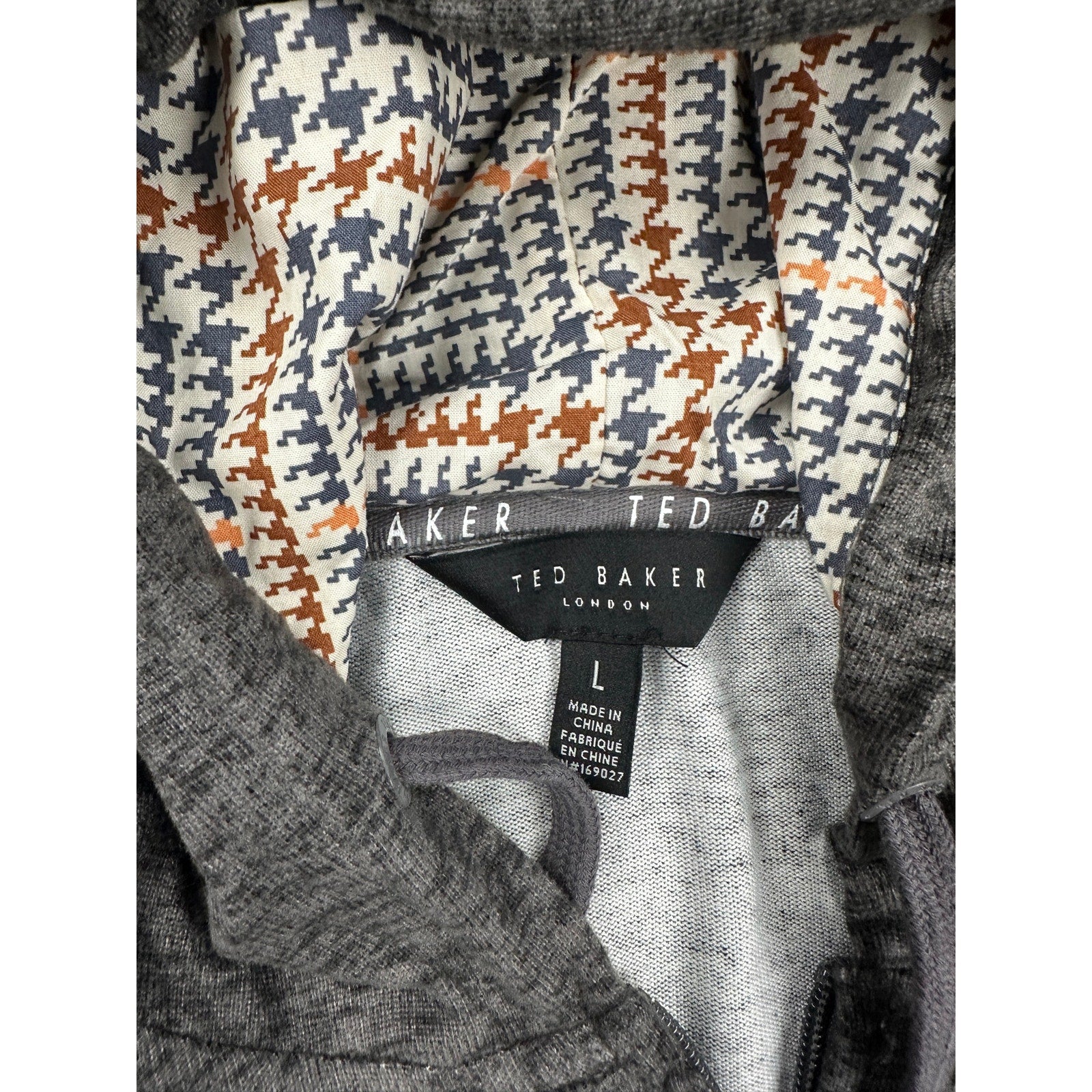 Ted Baker Hacci Single Jersey Full Zip Hoodie in Tornado Heather — Size Large