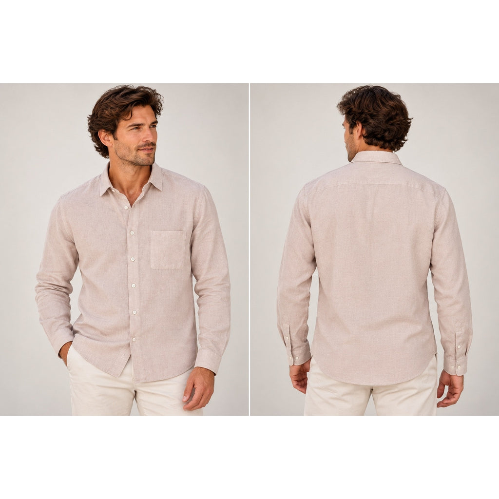 Theory Irving PA Precise Linen 2 Long Sleeve Button Down Shirt — Size 2XL