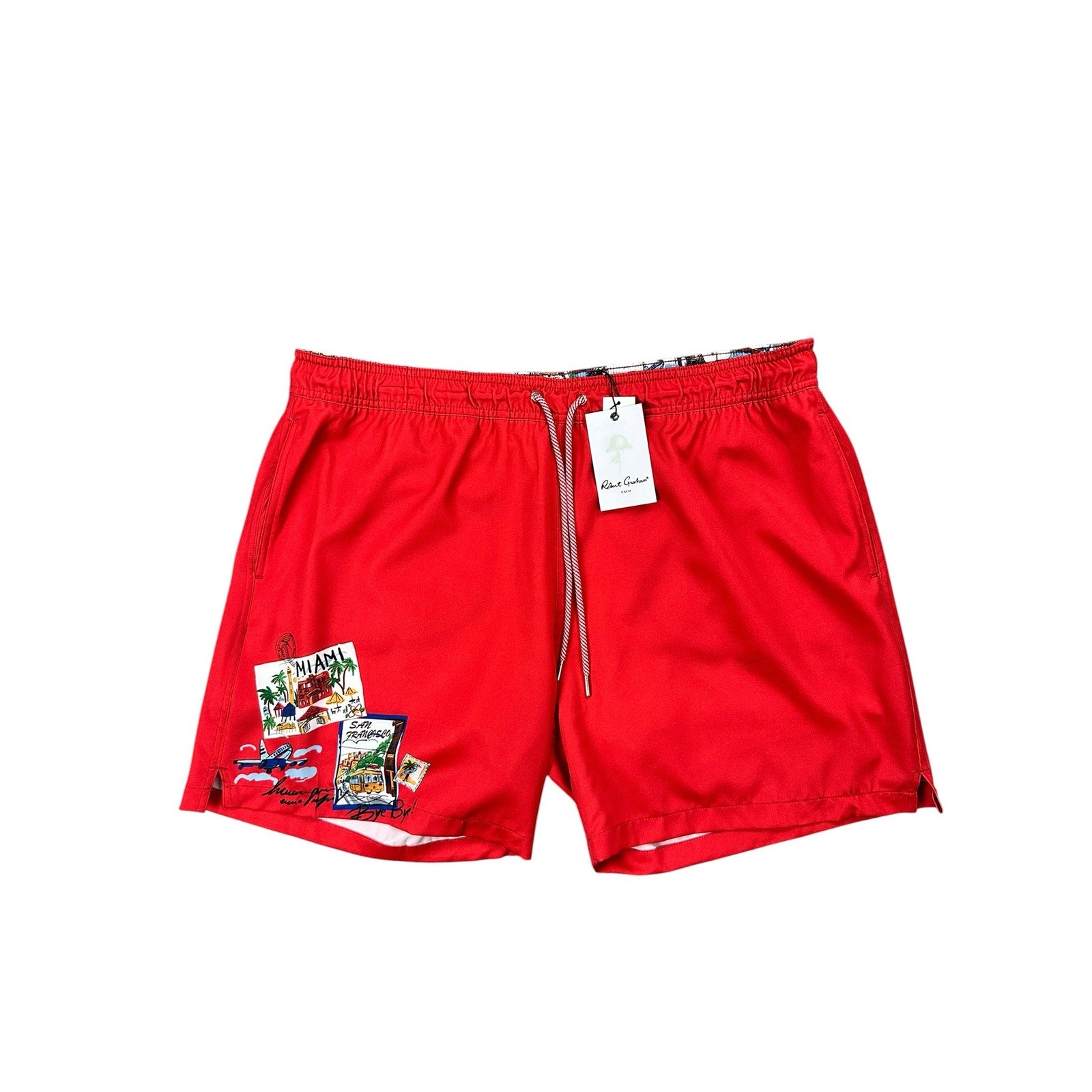 Robert Graham Traveling Swim Trunks Around the World — Size 2XL