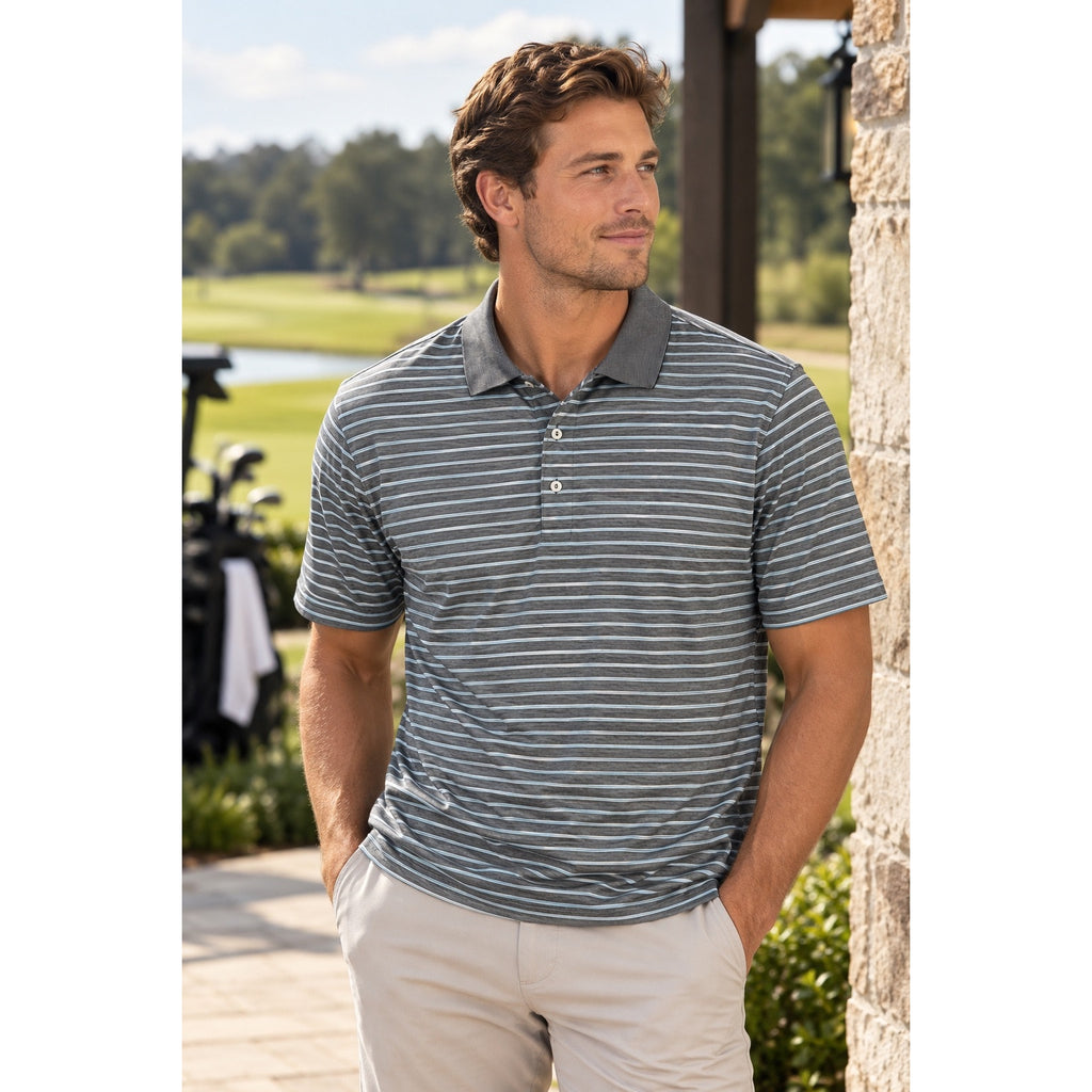 Peter Millar Cotton Jersey Knit Striped Polo — Size Medium // Preowned