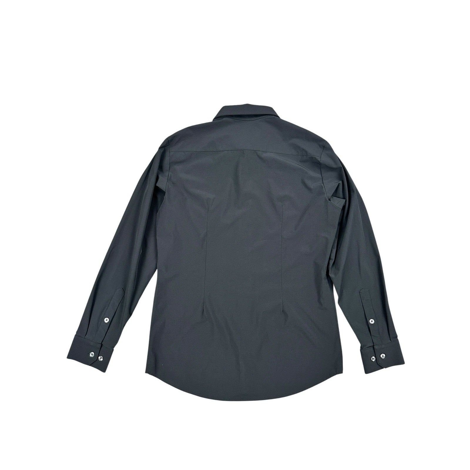 Mizzen+Main Leeward Collection Solid Trim Fit Long Sleeve Shirt in Black — Size Large // Preowned