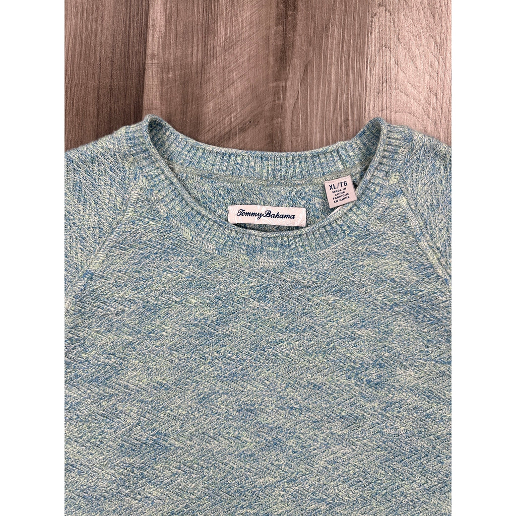 Tommy Bahama Soundscape Crew Long Sleeve Pullover Sweater in Vacation Blue — Size XL