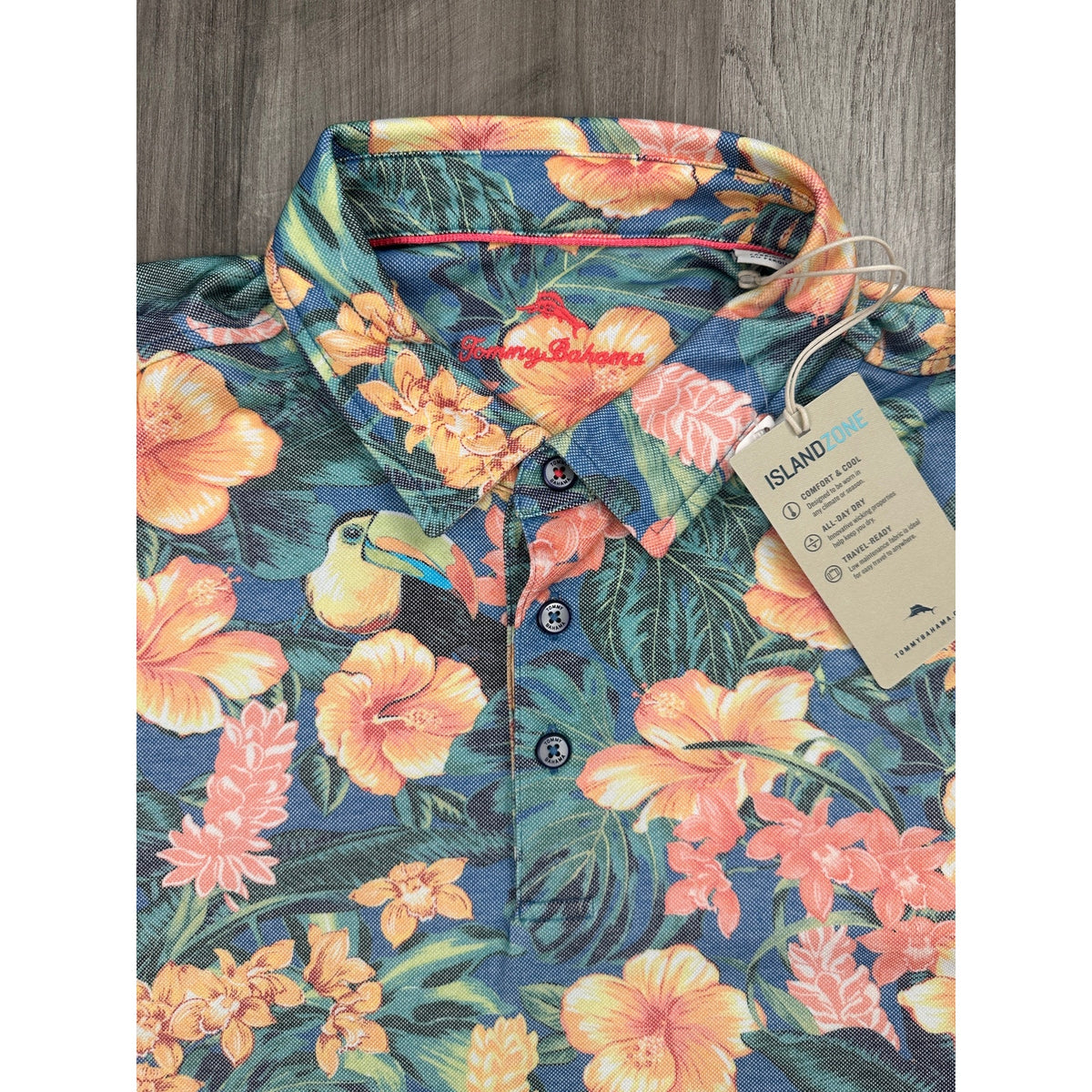 Tommy Bahama Toucan Paradise IslandZone Polo — Size XL