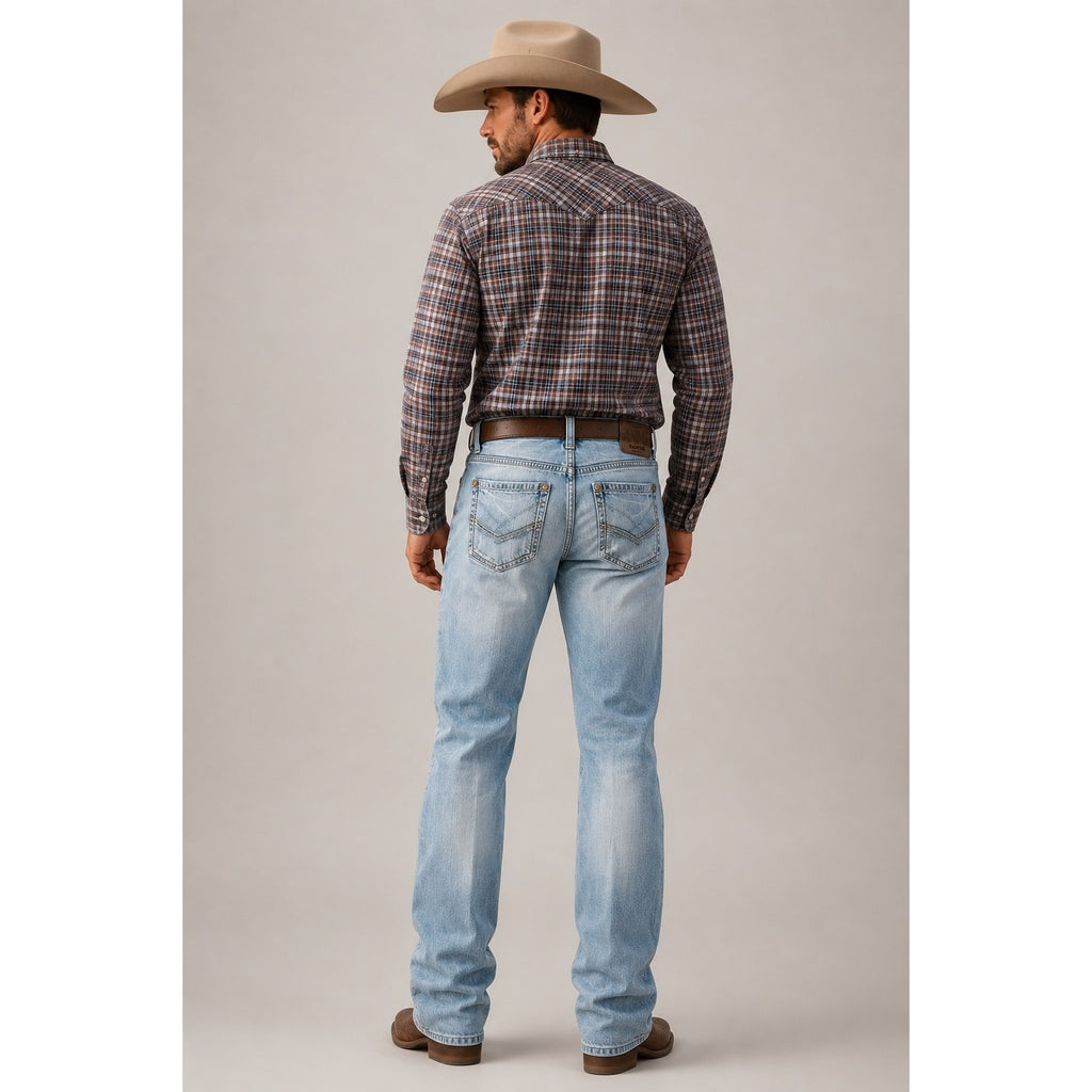 Ariat M5 Straight Gambler Stackable Light Wash Jeans — 34x36