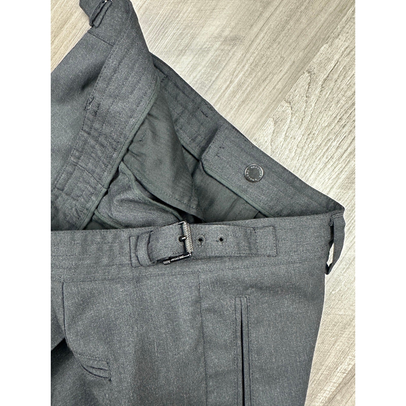 Belstaff FW13 Tailored Made in Italy Wool Trousers with Side Adjusters in Black — Size 46 (US 30) // Preowned