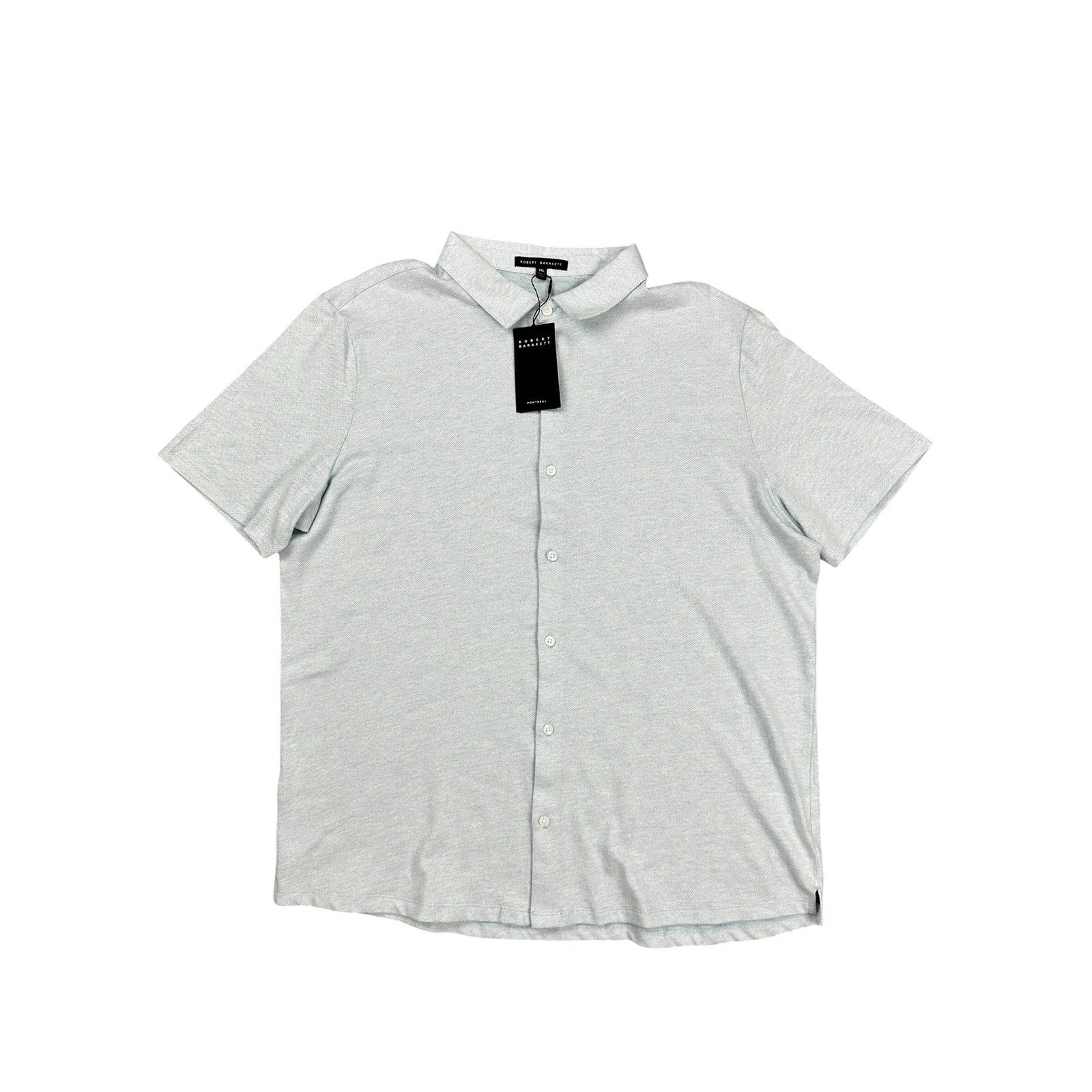 Robert Barakett Catalina Short Sleeve Knit Shirt in Soft Chambray — Size 2XL