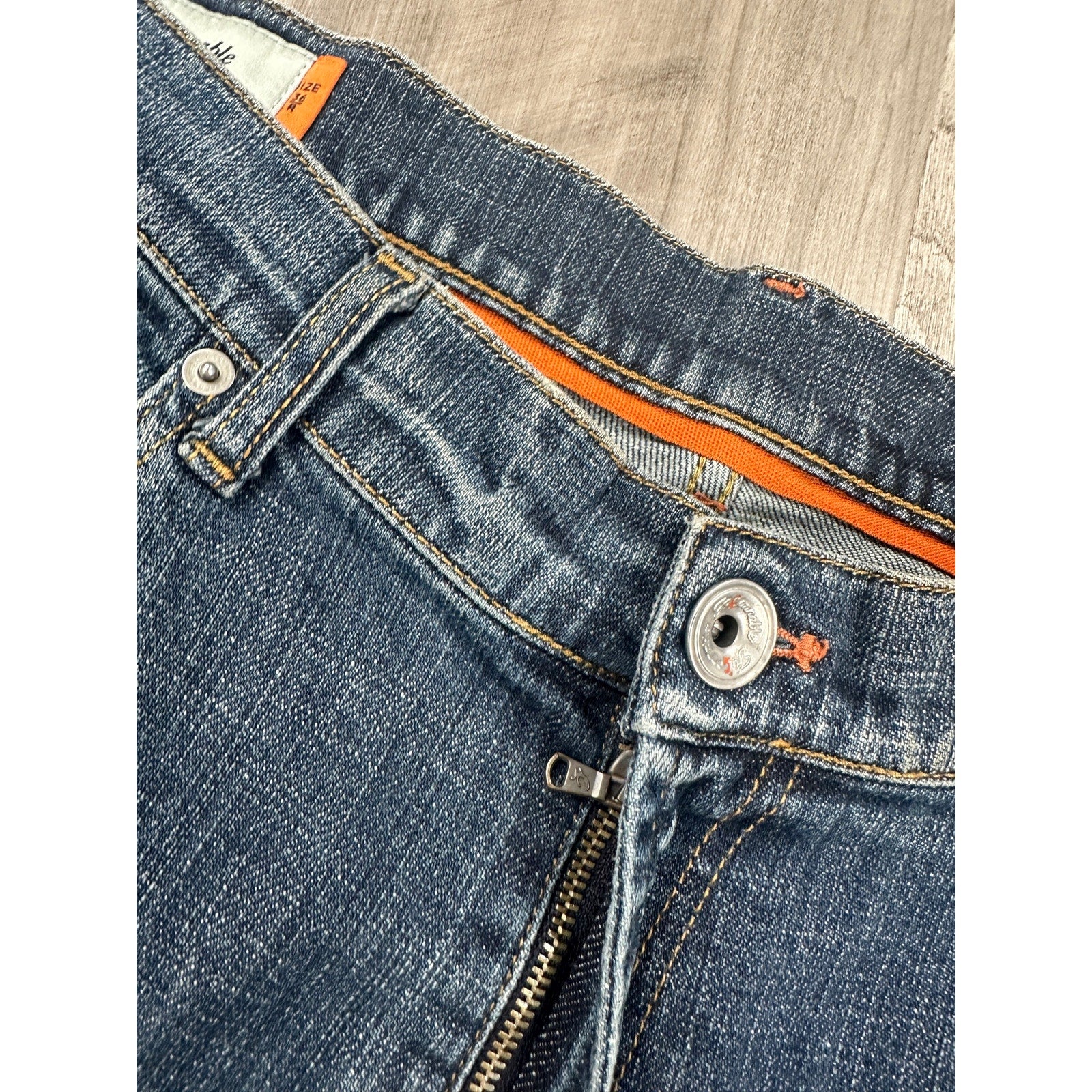 Façonnable Jeans Modele F40 Straight Leg Jean in Medium Blue Wash — Size 36