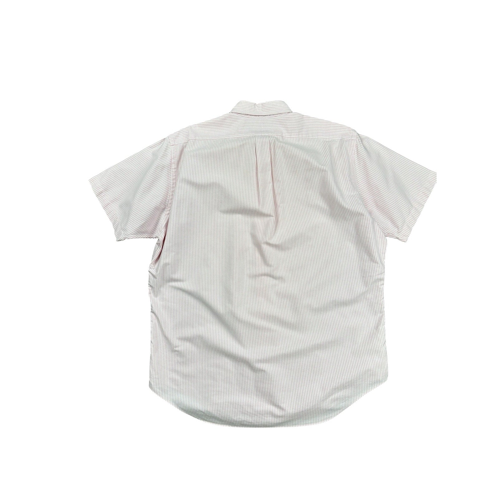 Ralph Lauren Classic Fit Striped Short Sleeve Button Down in Pink White — Size L // Preowned