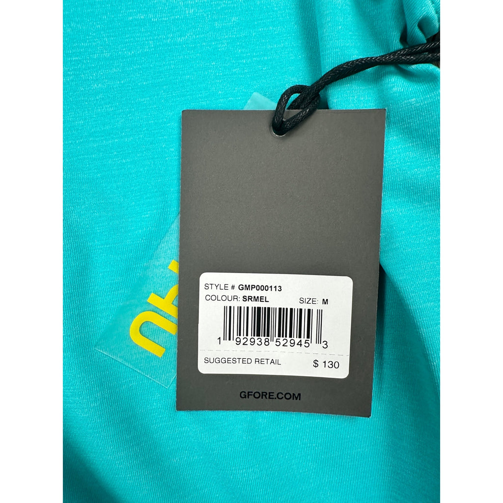 G/FORE Melange Ice Nylon Long Sleeve Polo in Siren Melange — Size Medium