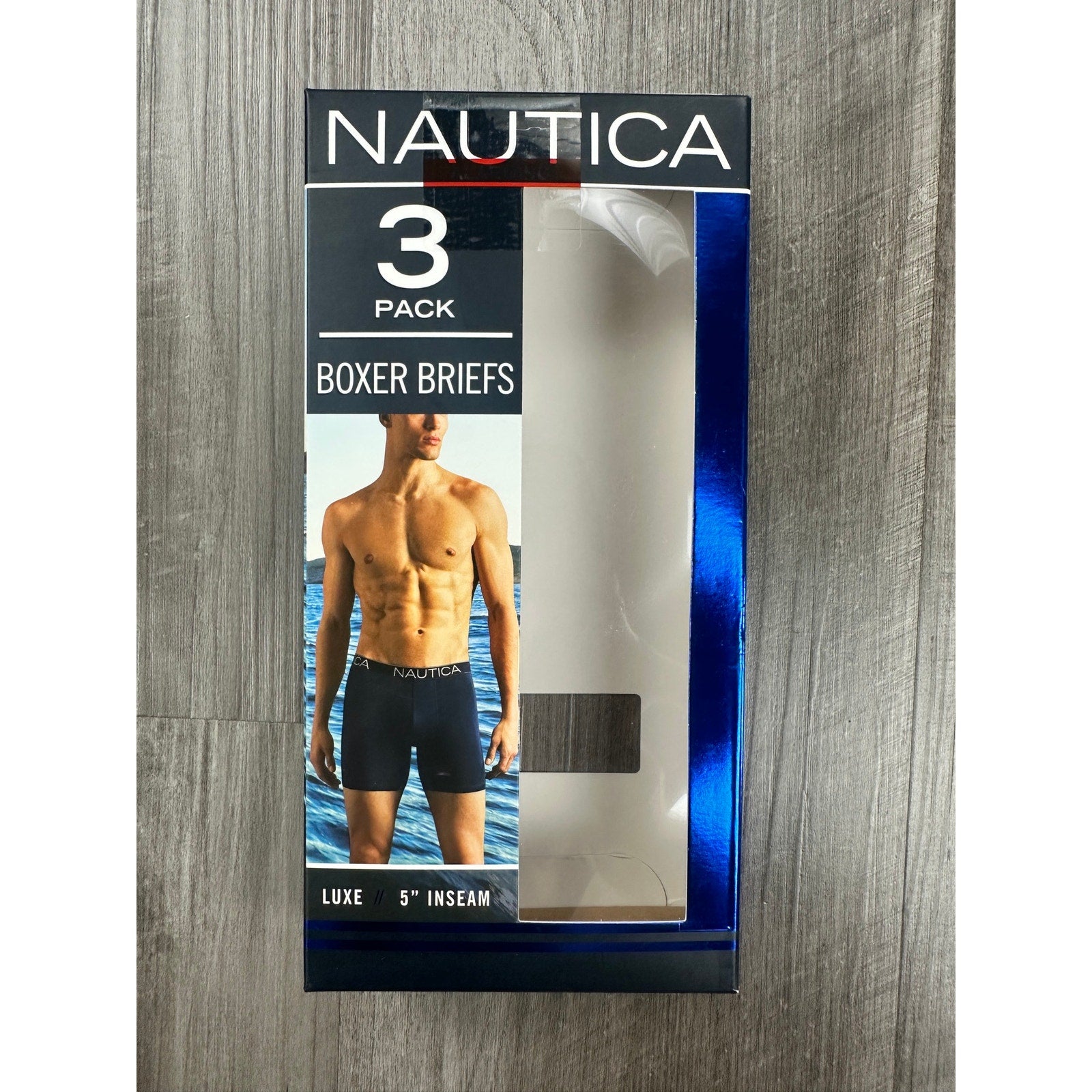 Nautica Lux 5-Inch Inseam Soft Stretch Modal Boxer Briefs 3-Pack — Size Small