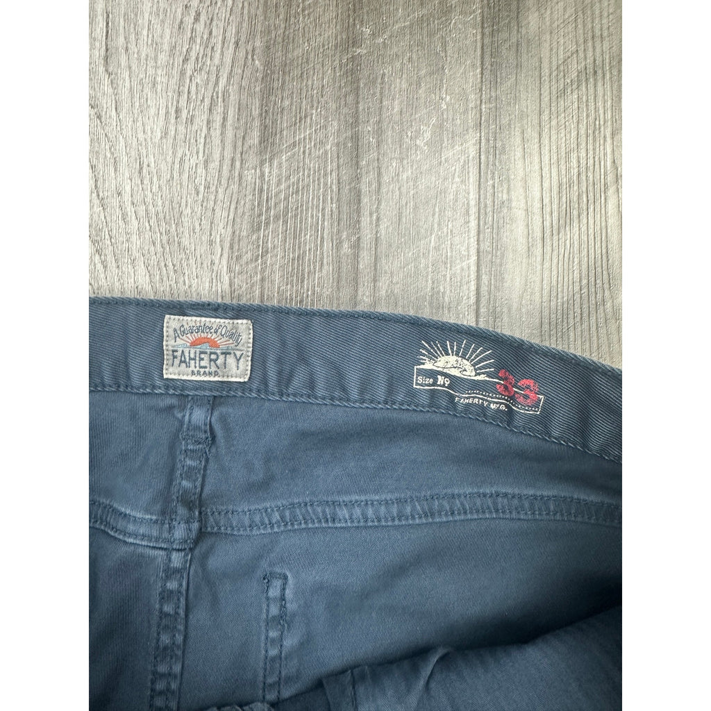 Faherty Reserve Twill 5 Pocket Pants in Navy — Size 33 // Preowned
